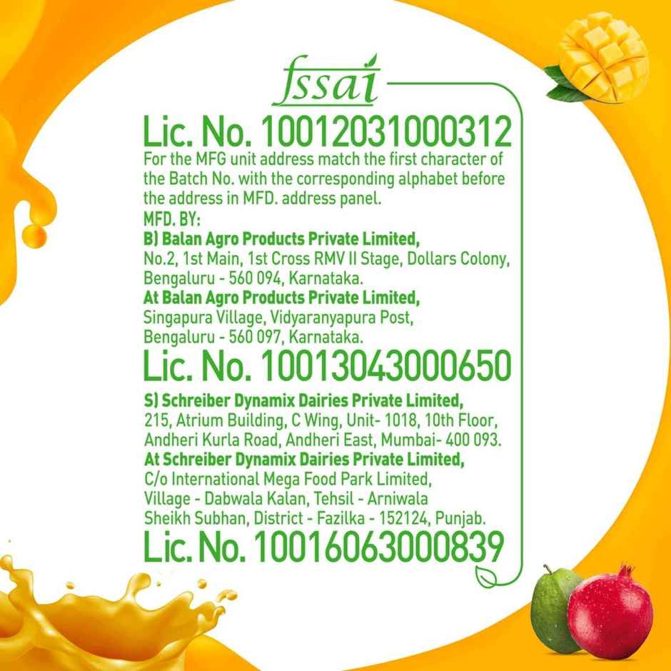 B Natural Mixed Fruit Juice | Pulp | No Concentrate