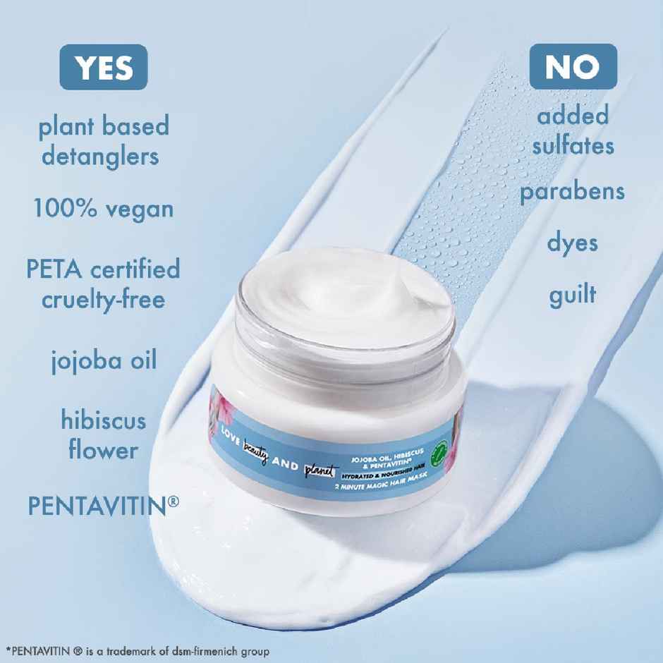 Love Beauty & Planet Jojoba Oil | Hibiscus & Pentavitin Hydrate & Nourish Hair Mask