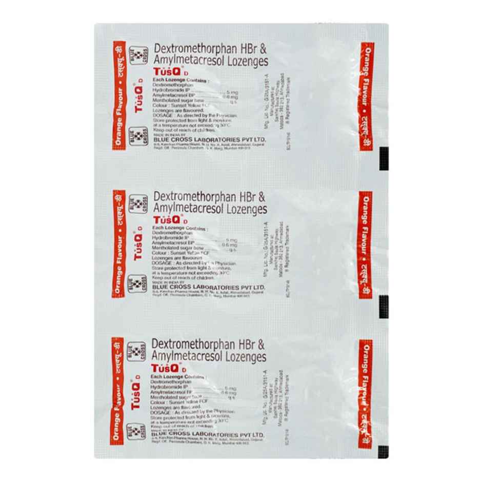 Tusq D Orange Flavour Cough Lozenges