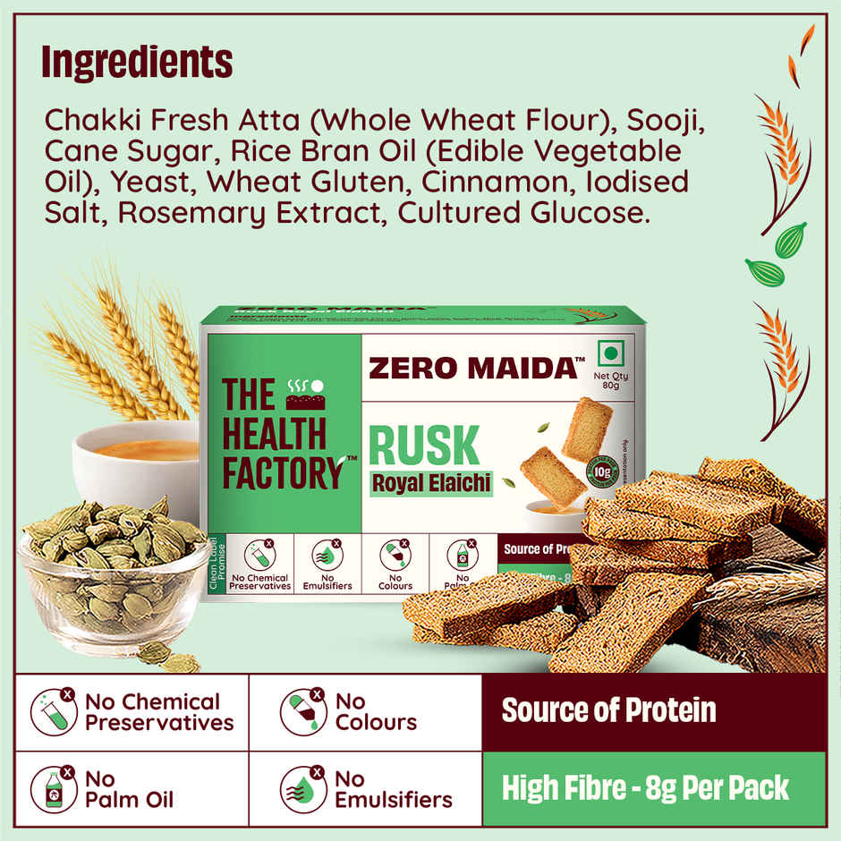 The Health Factory Zero Maida Rusk - Royal Elaichi