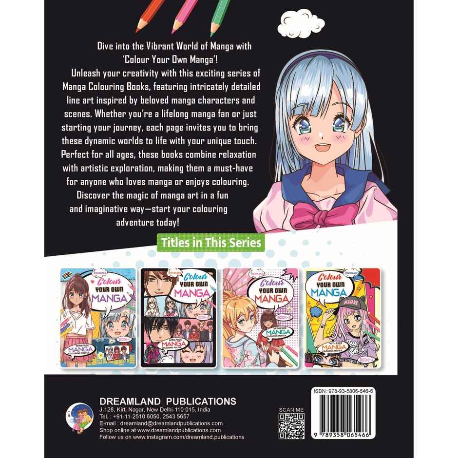 Colour Your Own Manga Book 2 For Kids Age 4+|Free Manga Colouring Poster|Beautiful Picture To Color