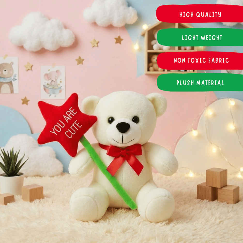 ToyTales teddy bear 20cm | plush toy | plushie | gift for kids | birthday gift|Cream 20 cm