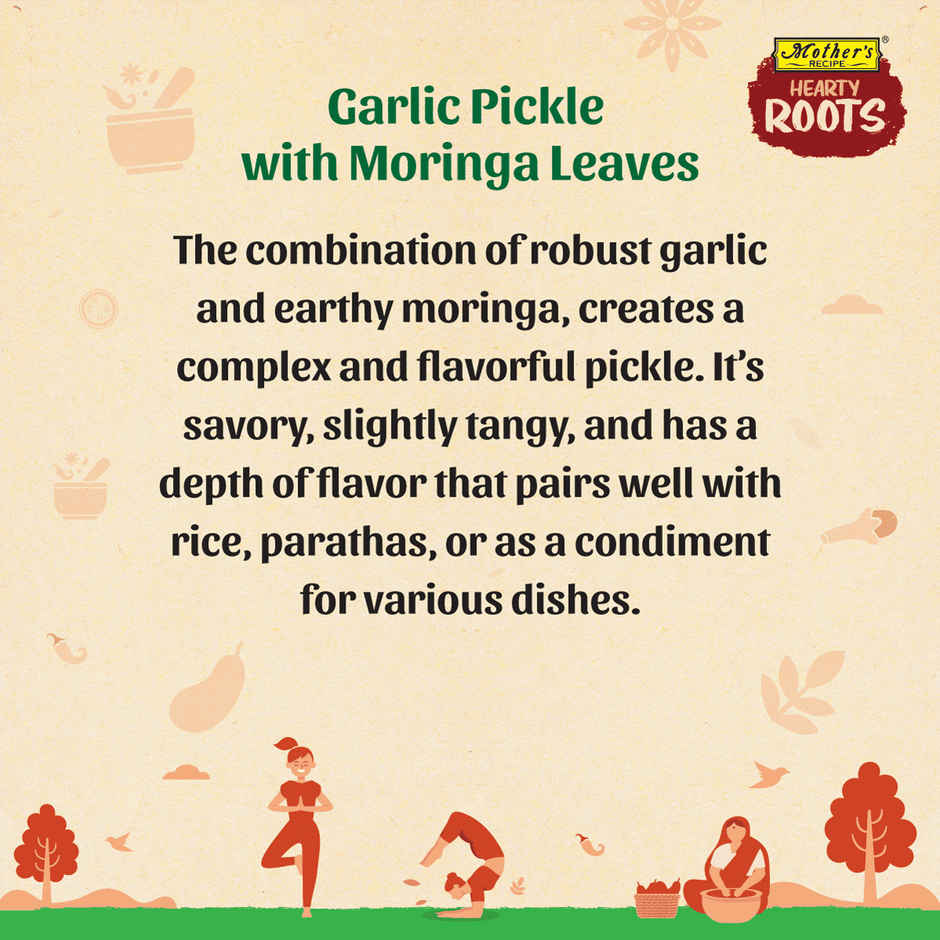 Mothers Recipe Hearty Roots Garlic Pickle With Moringa Leaves