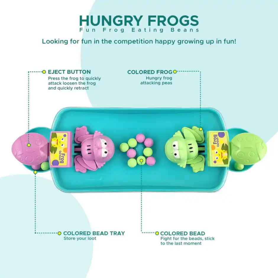 Fablue Hungry Frogs Tabletop Game Toy For Kids 2 Players | Interactive Indoor Fun Game