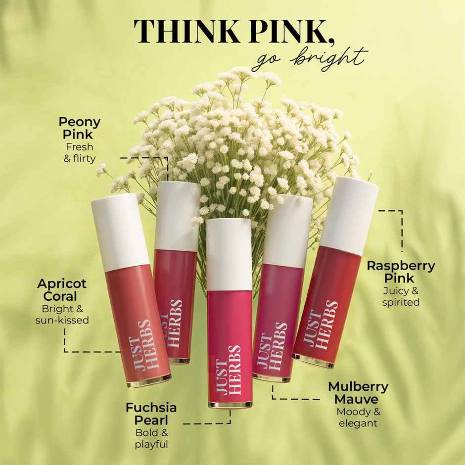 Just Herbs Enriched Liquid Lipstick Kit Set Of 5 Brights & Pinks(5ml) & Peacock Rakhi(1pc) Combo