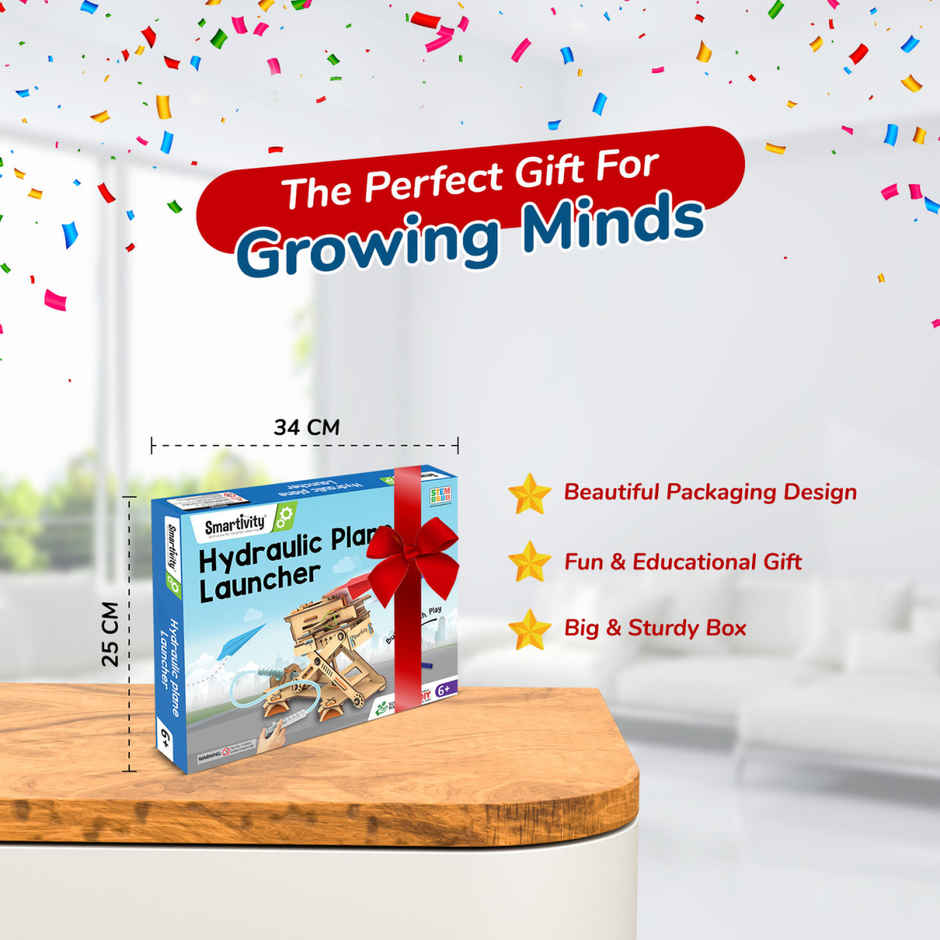 Smartivity 2in1 Hydraulic Aeroplane & Dart Launcher Toy for Kids 6-12 Years,Gifts for Boys & Girls