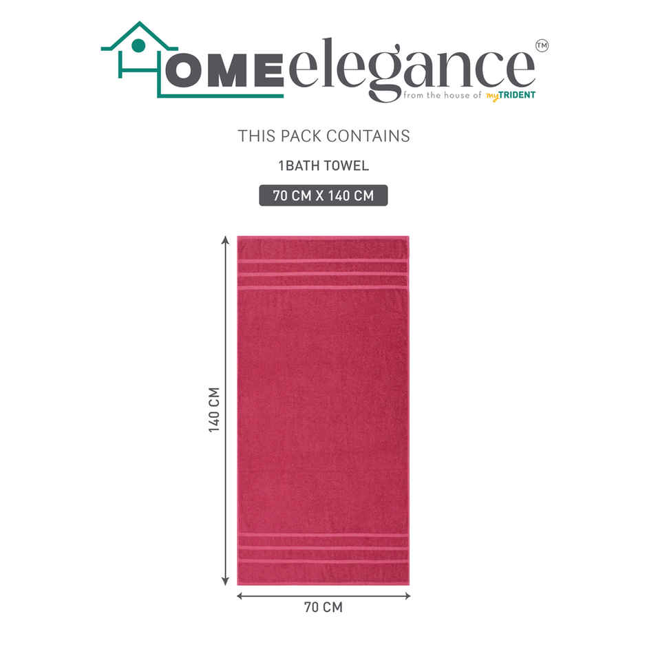 Home Elegance by myTrident Day to Day Bathtowel | 340 GSM | Garnet