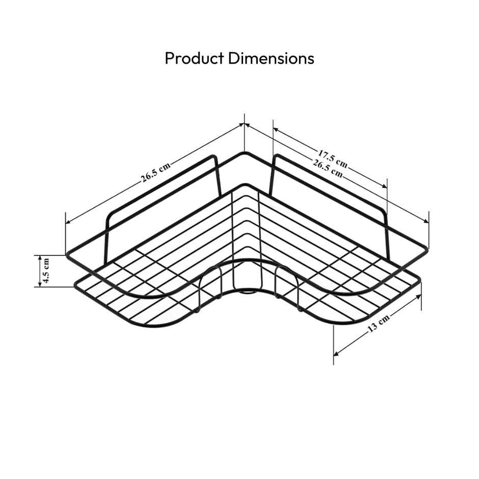 Zulaxy Self-Adhesive Wall Mount Shelf for Bathroom & Kitchen with Adhesive Stickers | Black