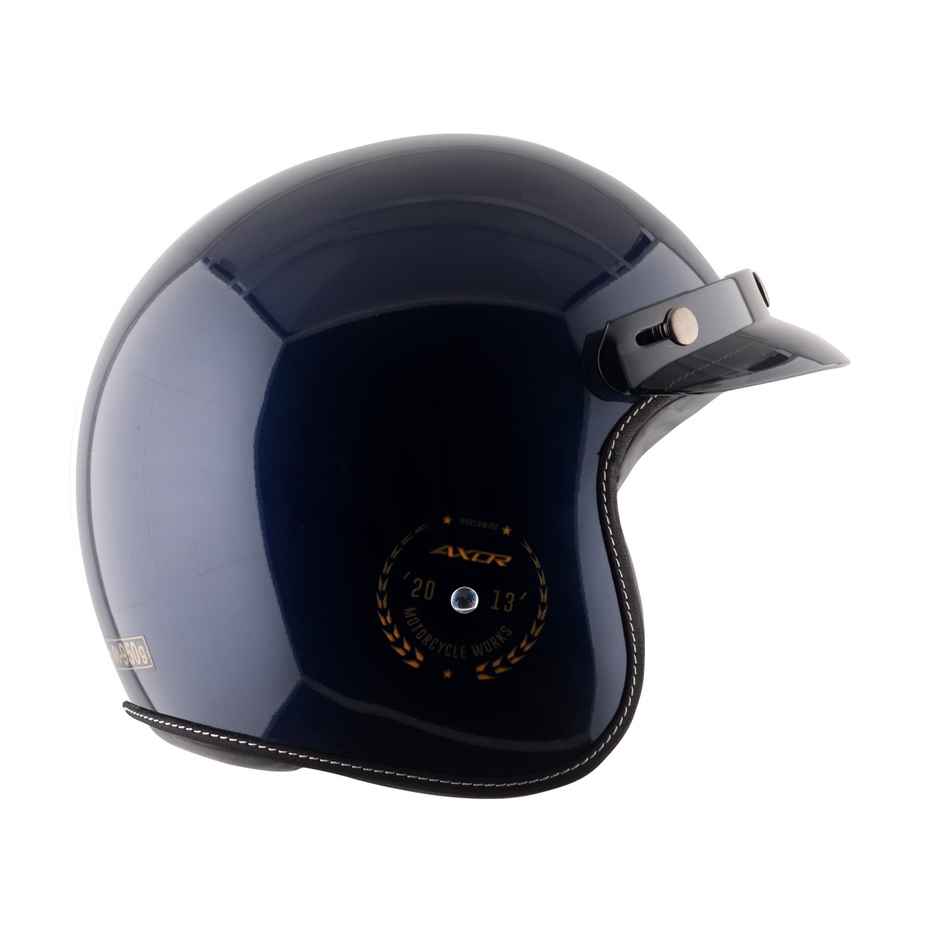 Axor Retro Jet Euro Globe Isi Ece And Dot Certified Open Face Helmet - Royal Blue Helmet - XL