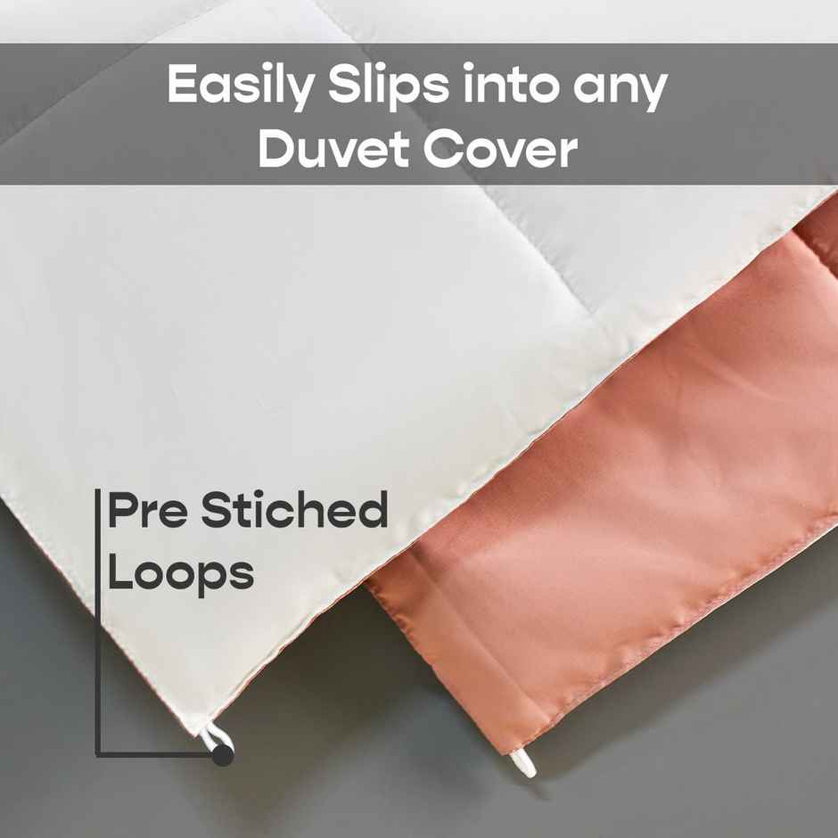 Sleepycat All Season Reversible Comforter-Nude Pink & Seafoam White (Double Size, 90 x 100 Inches)