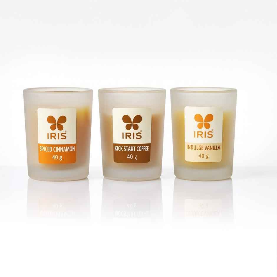 IRIS Bistro Glow Frosted Shot Glass Votive Candles Gift Box | Home Decor