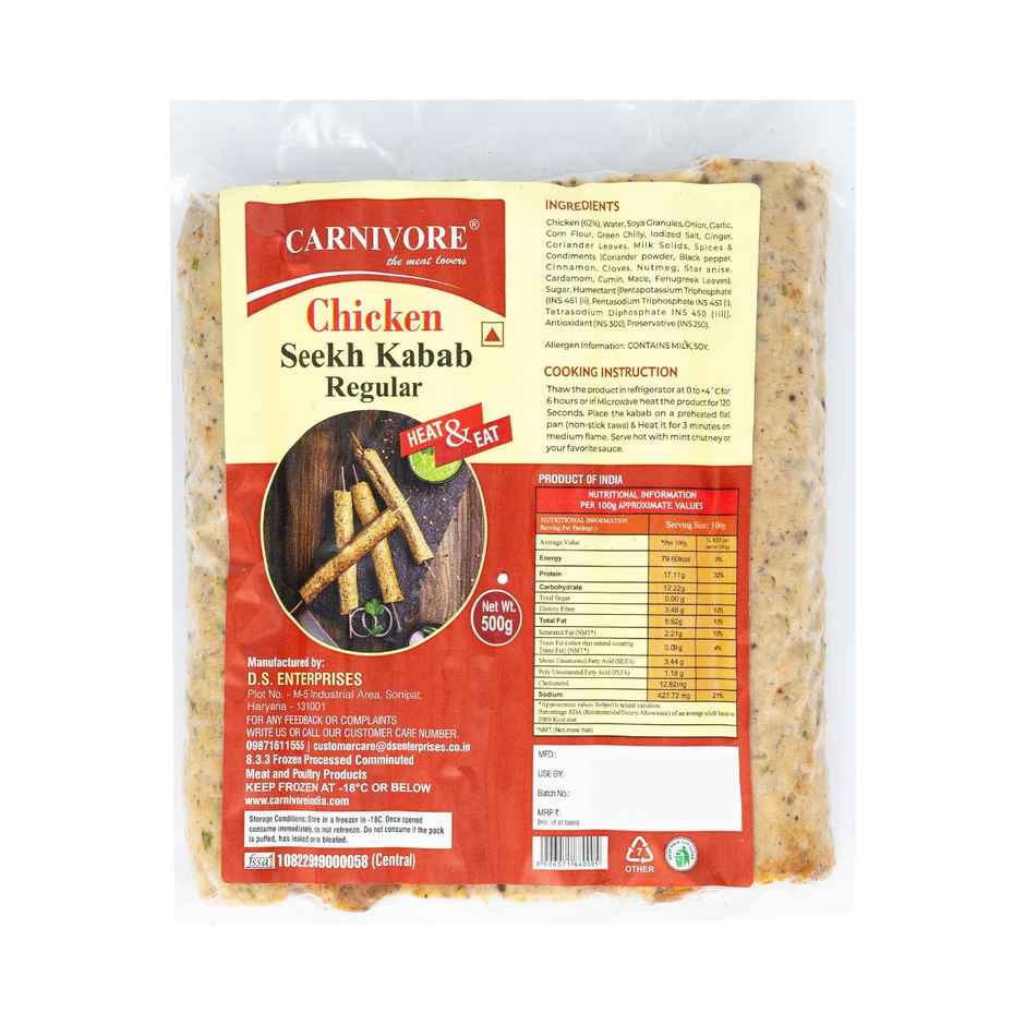 Carnivore Chicken Seekh Kabab | Ready To Cook