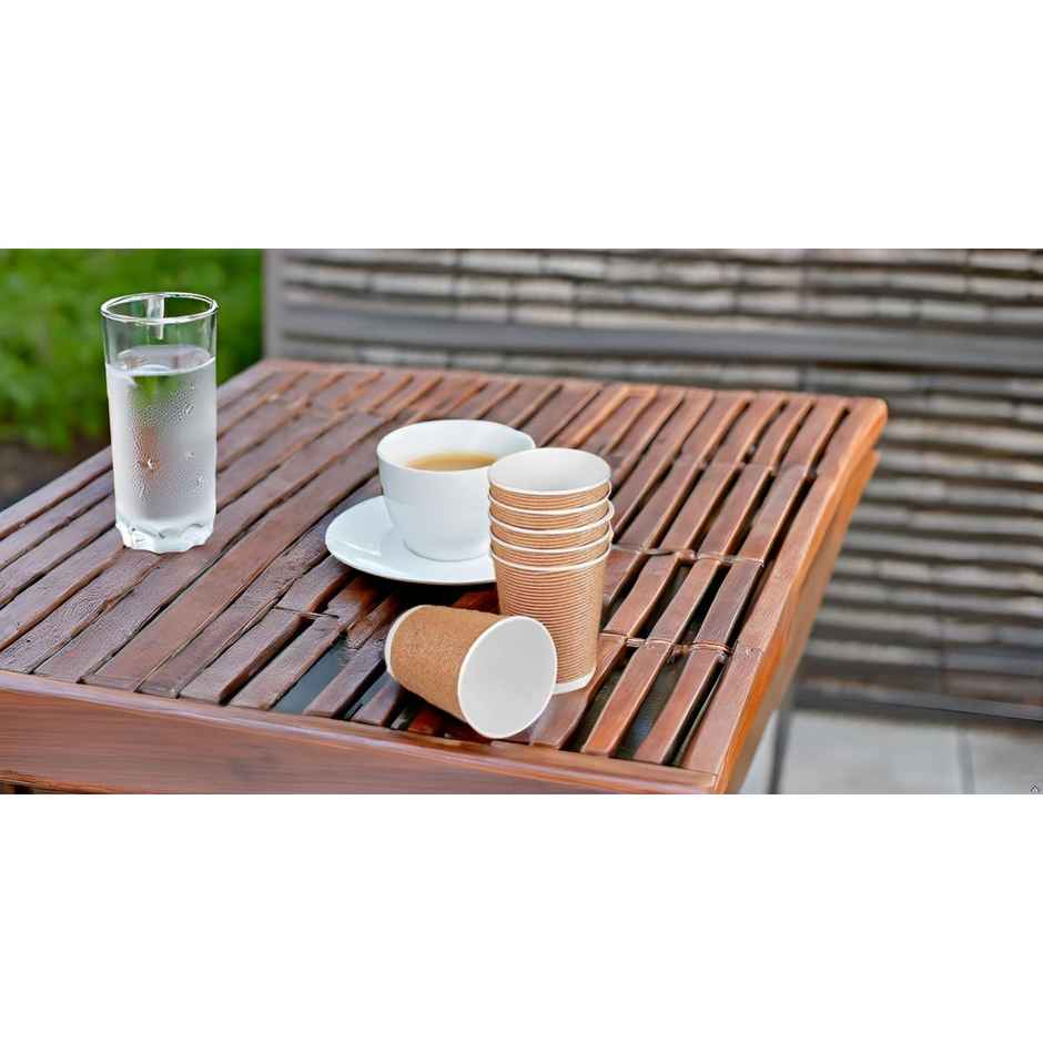 Rippled Paper Cup | Khaki | 250 ml | Pack of 10 | Careswipe