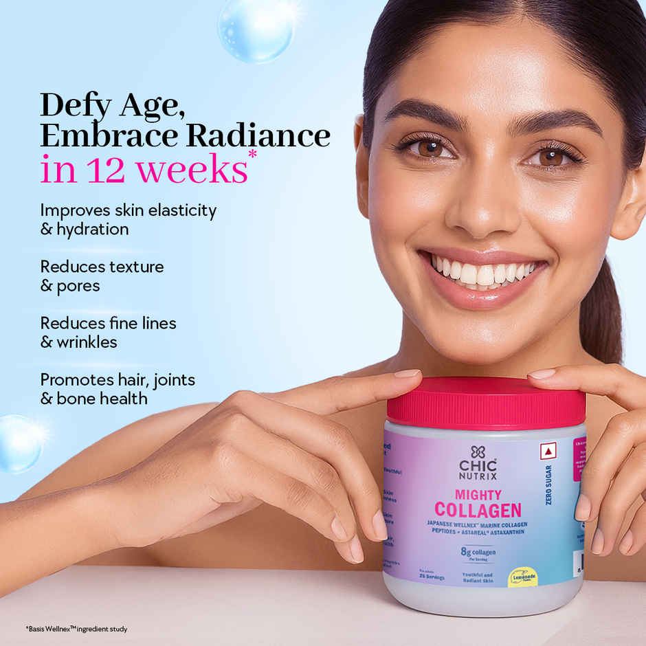 Chicnutrix Japanese Marine Collagen Peptides + 2 mg Astaxanthin, Lemonade Flavour