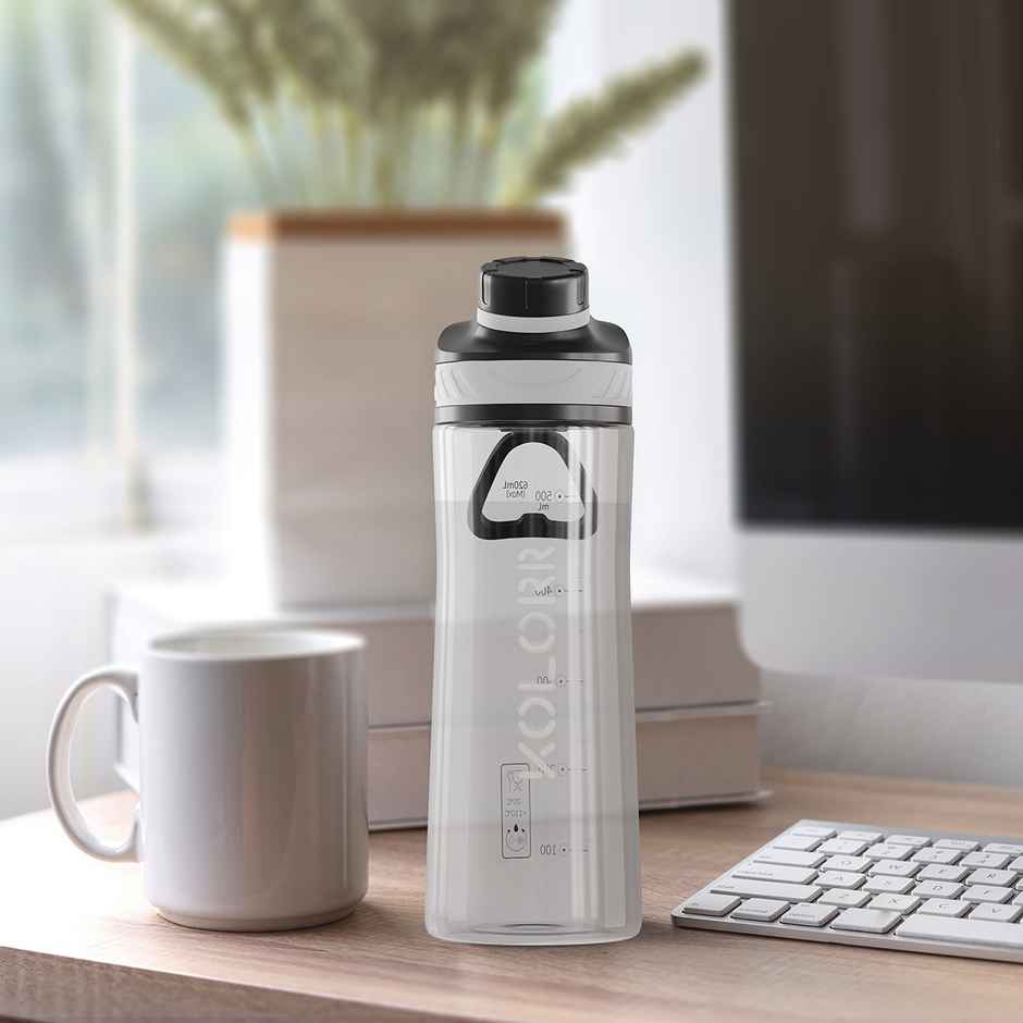 Kolorr Zest 620 ml Bottle | Grey & Black | Ideal for Travel & Everyday Hydration