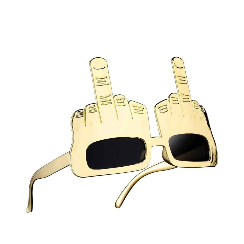 Middle Finger Funky Glasses | Chrome
