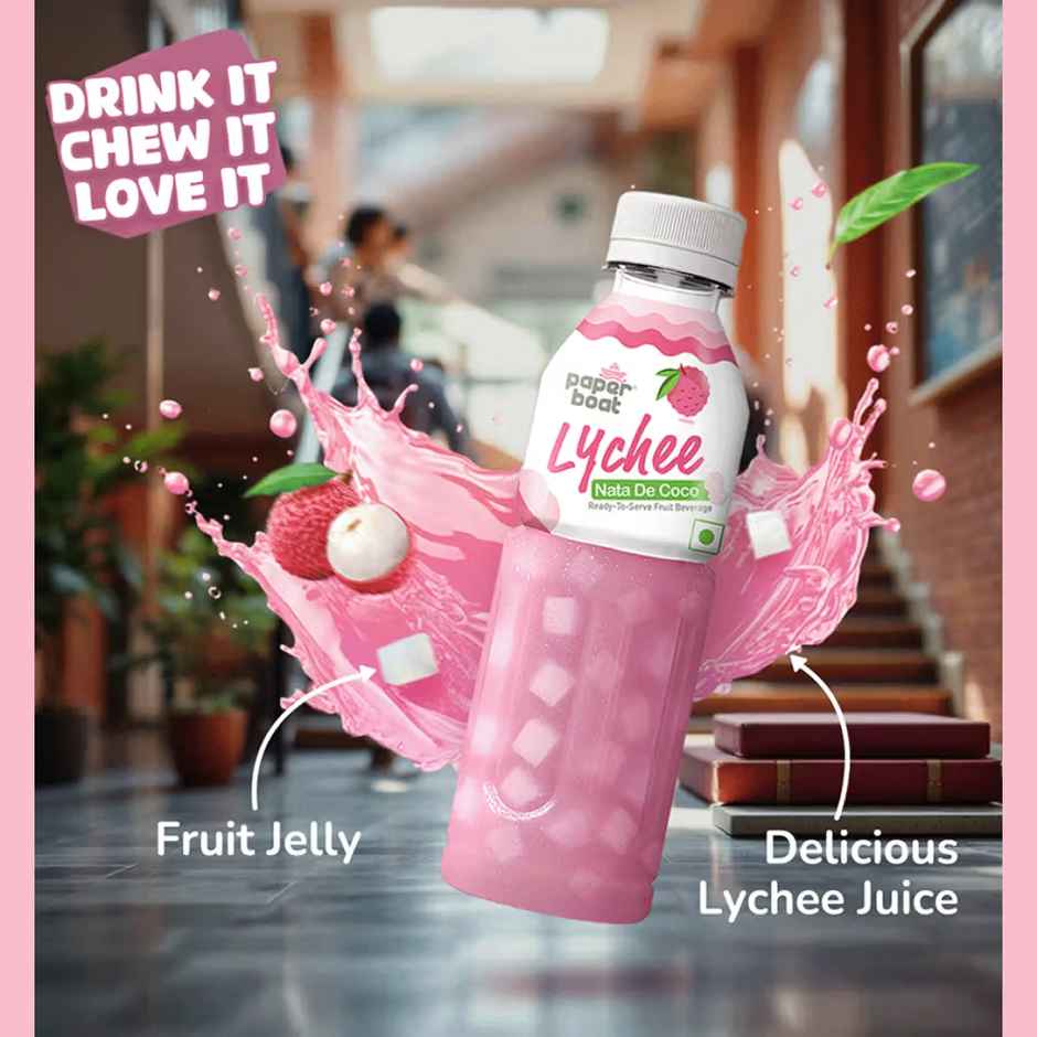Paper Boat Lychee Fruit Juice | Juicy Sips, Chewy Bites | Refreshing Summer Drinks Combo 
