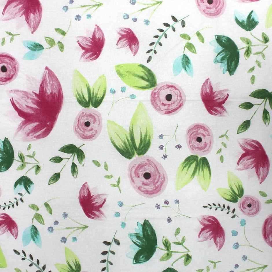 Bombay Dyeing Ivyrose 110 Tc 100% Cotton Queen Bedsheet With 2 Pillow Covers - Pink Olive