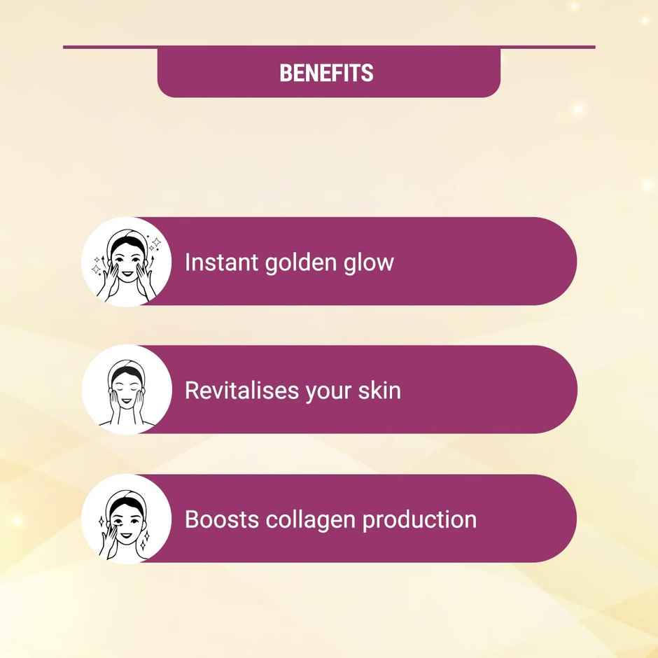 Lotus Herbals Radiant Gold Cellular Glow 1 Facial Kit With 24K Gold leaves For Skin Glow All Skin Types