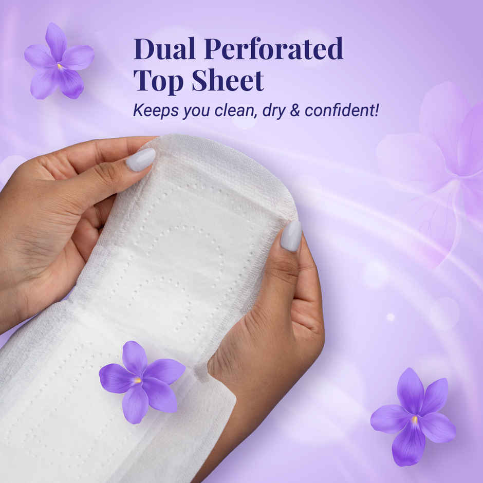 Niine Dry Comfort Ultra Thin XL+ Sanitary Pad | 320 mm and Wider Back | with Biodegradable Bags | 50 Pads