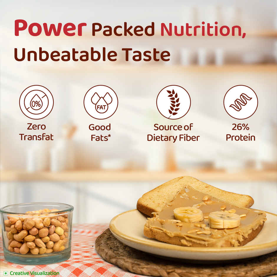 Sundrop Peanut Butter | Crunchy | With 26% Protein | Premium Roasted Peanuts | No Preservatives