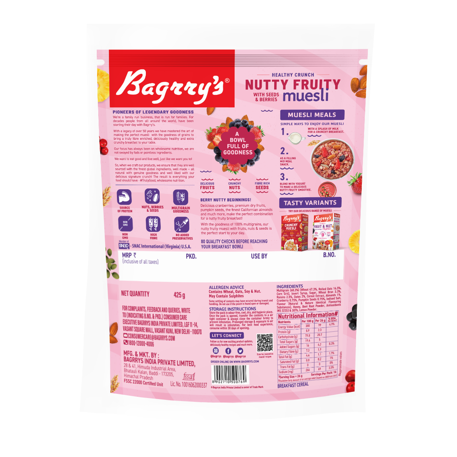Bagrry's Crunch Nutty Fruity Muesli