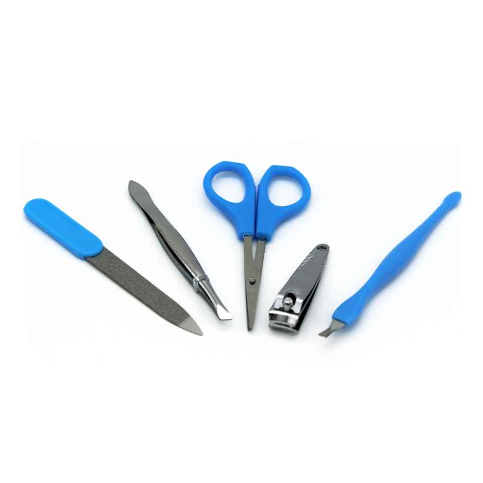 Manicure Pedicure Kit 5 In 1 | Nail Clipper, Nail Filer, Scissors, Tweezer & Cuticle Remover (Colour May Vary)