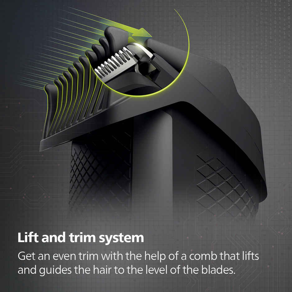 Philips Cordless Beard Trimmer for Men with Lift & Trim Technology|10 Length Setting|BT3302/15