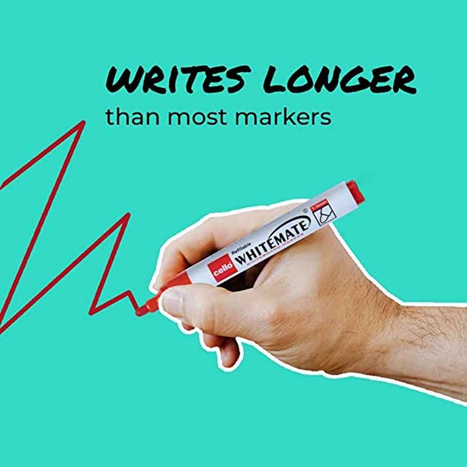 Bic Cello Whitemate Assorted Markers With Duster