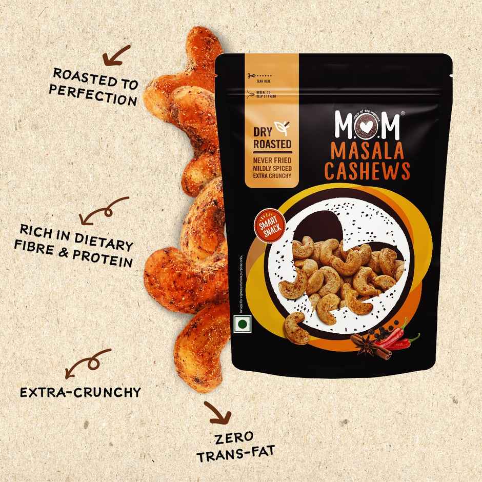 MOM Roasted Masala Cashews | Crunchy Snack Nuts