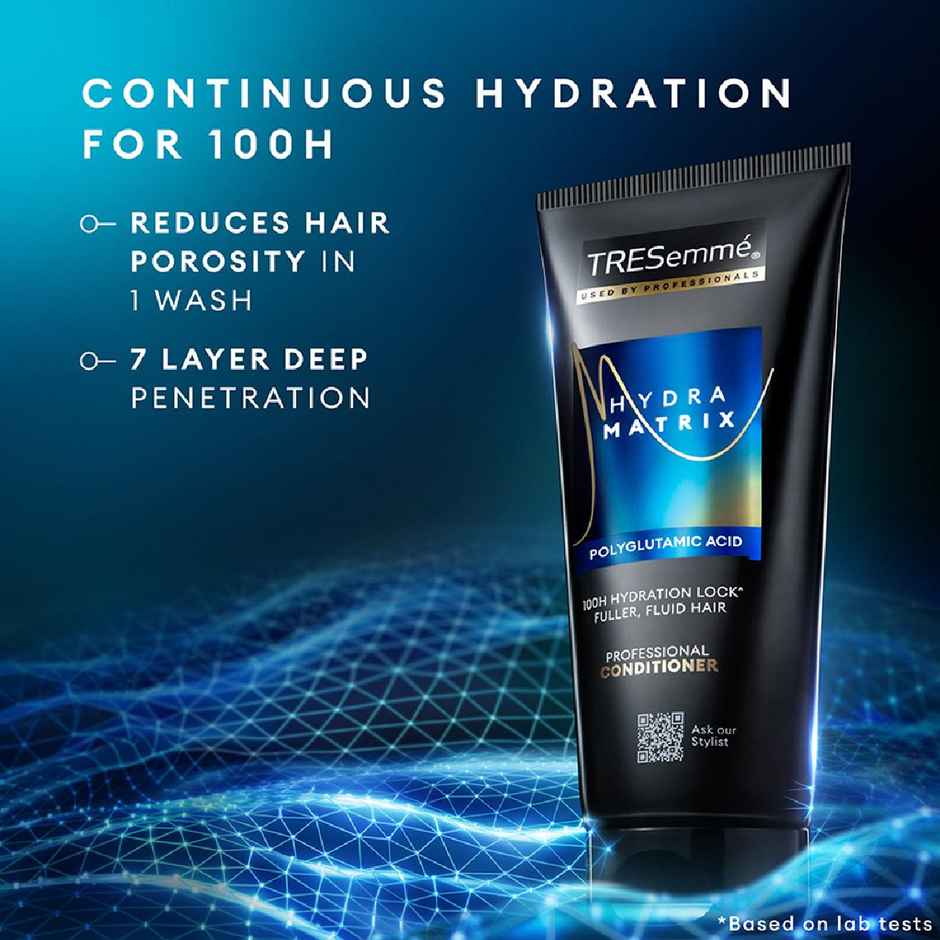 Tresemme Hydra Matrix Conditioner | Polyglutamic Acid for 100H of Hydrated, Fluid Hair|Paraben Free