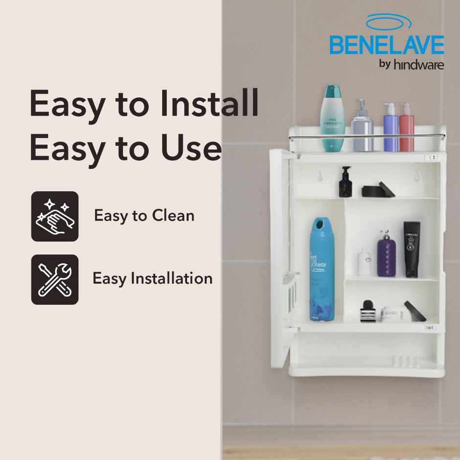 Benelave By Hindware Multipupose Bathroom Cabinet With Mirror, Bathroom Storage Solution