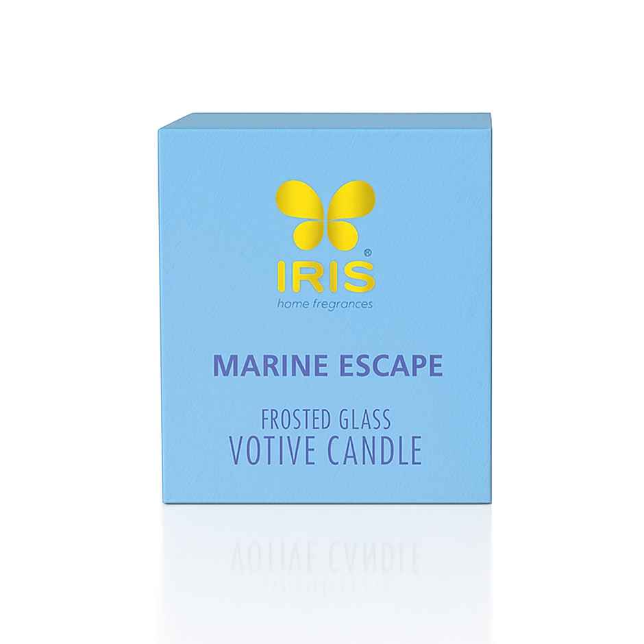 Frosted Shot Glass Scented Votive Candle | Marine Escape | 8 Hours Burn Time | Home Decor | IRIS