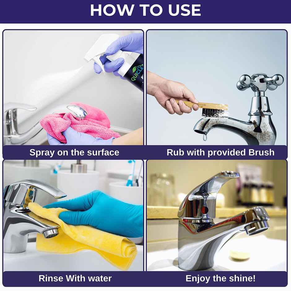 Quiclean Tap and Shower Cleaner | Removes Limescale & Hard Water Stains