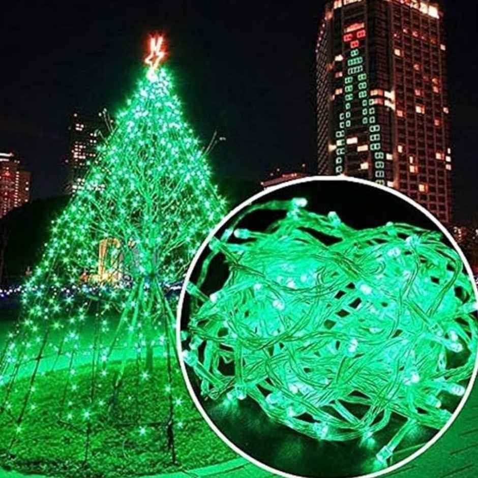 Desidiya Rice String Lights | Green | Fresh & Vibrant Lighting For Outdoor & Indoor Decor | 12 m