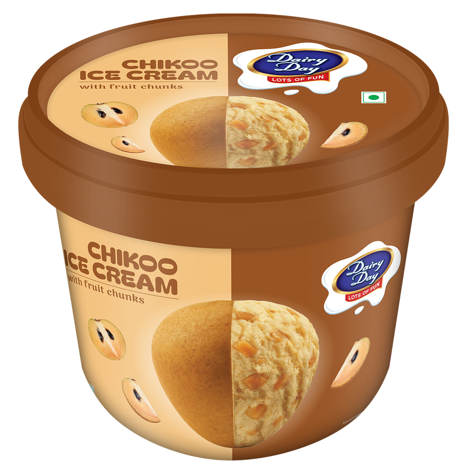 Dairy Day Chikoo Fruit Chunks Ice Cream Tub
