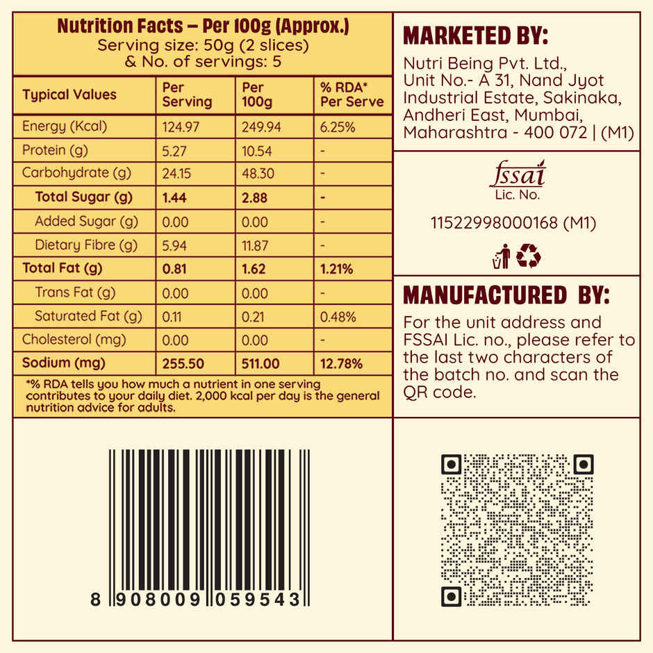 The Health Factory Zero Maida Super Fibre Bread