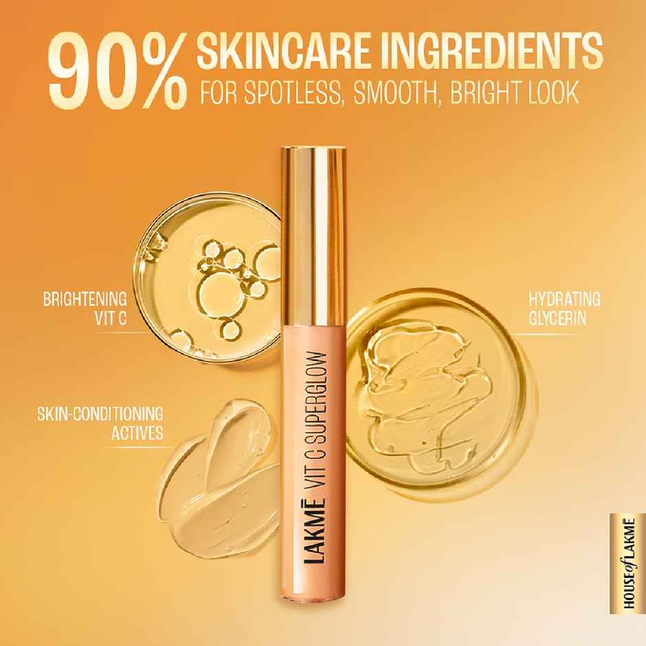 Lakme Makeup+Skincare Vit C Superglow Concealer 16 Sand