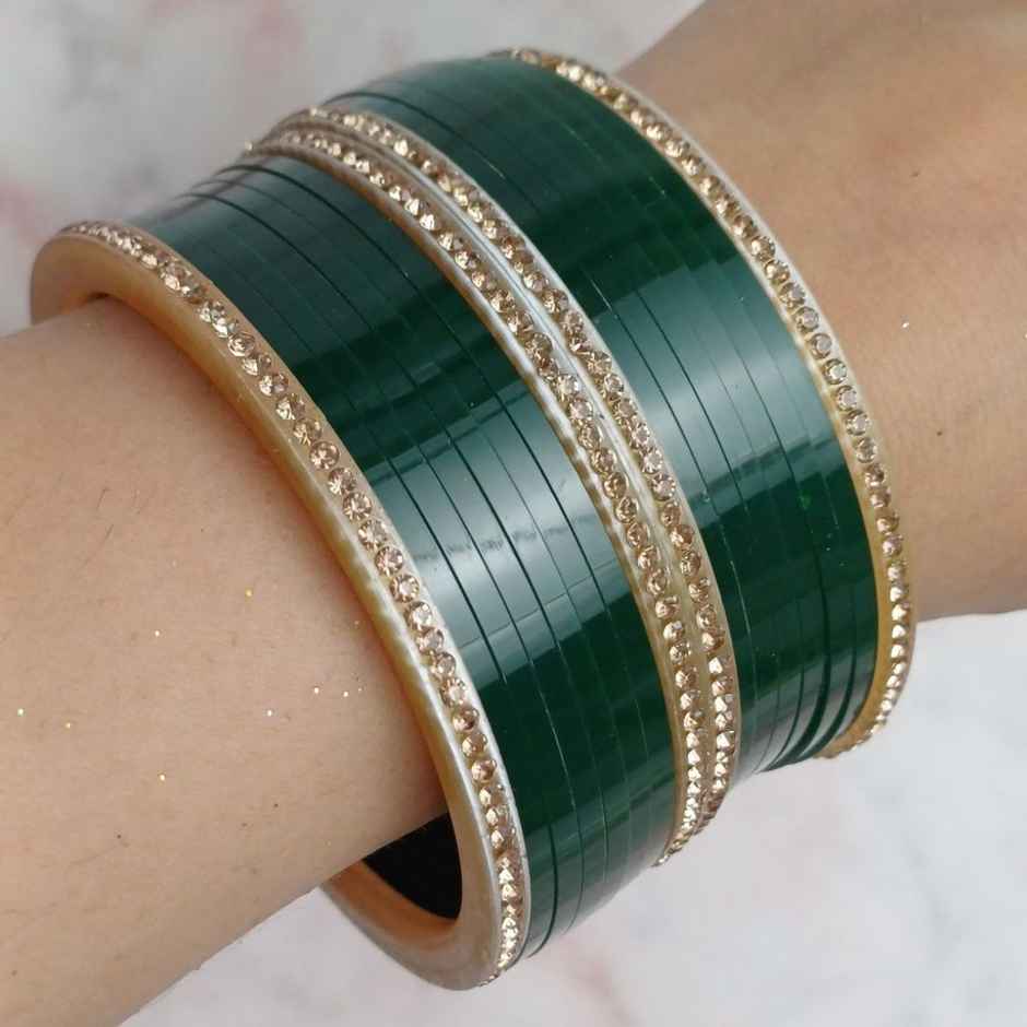 Green Chuda Set | Pack Of 12 | Size 2.8 | Gullak