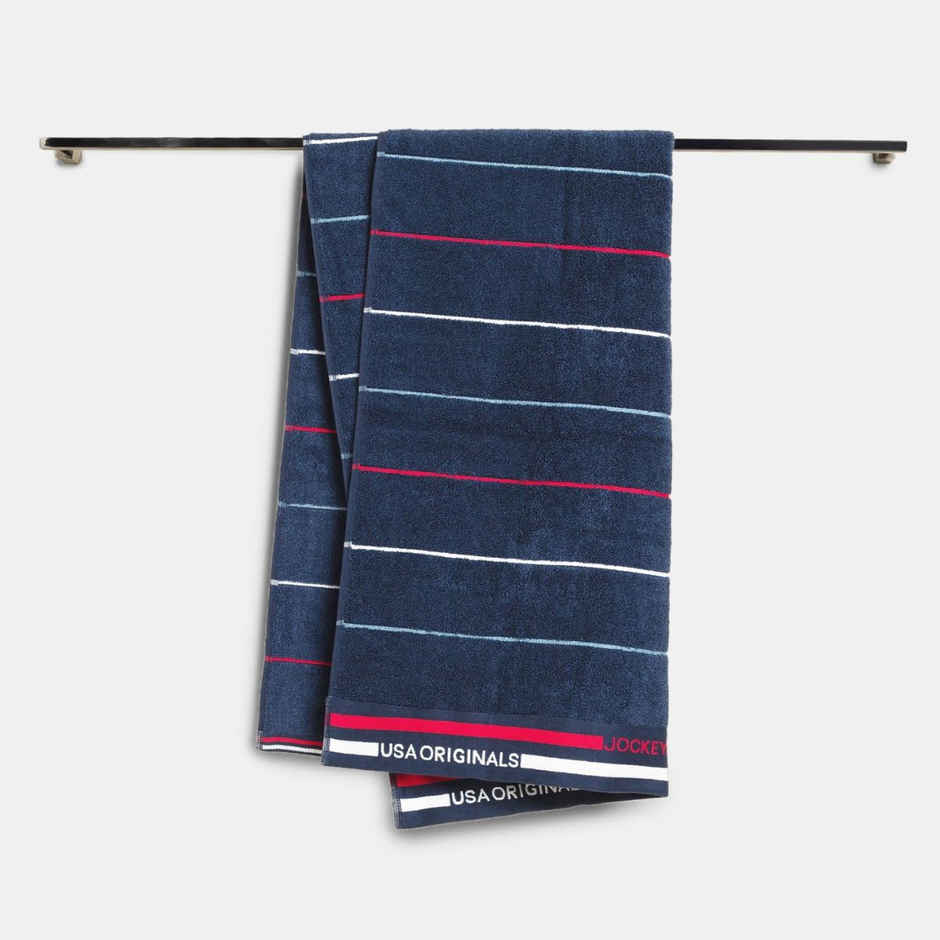 Jockey T122 Men's Cotton Rich Terry Ultrasoft and Durable Striped Bath Towel