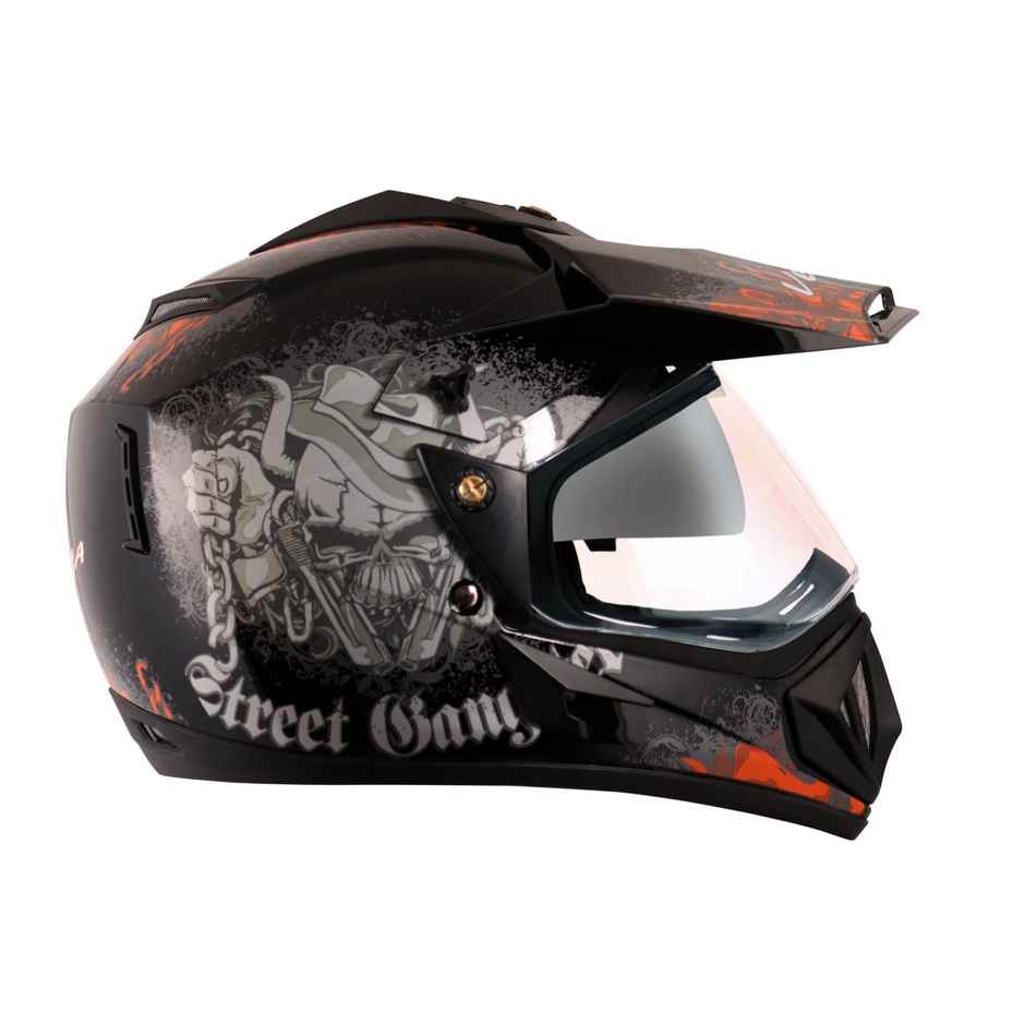Vega Off Road D/V Gangster Lightweight Full Face Helmet- Black Orange - L