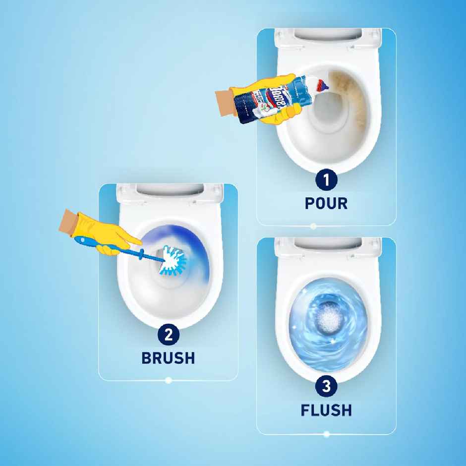 Vim Lemon Dishwash Liquid Gel (500ml) & Domex Ocean Fresh Toilet Cleaner Liquid (1L) Combo