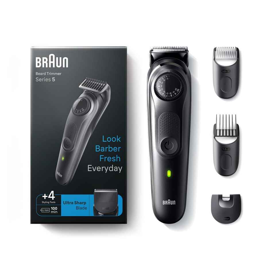 Braun Beard Trimmer 5 BT5410 For Men Style Edge Lifetime Sharp Blades - Space Grey