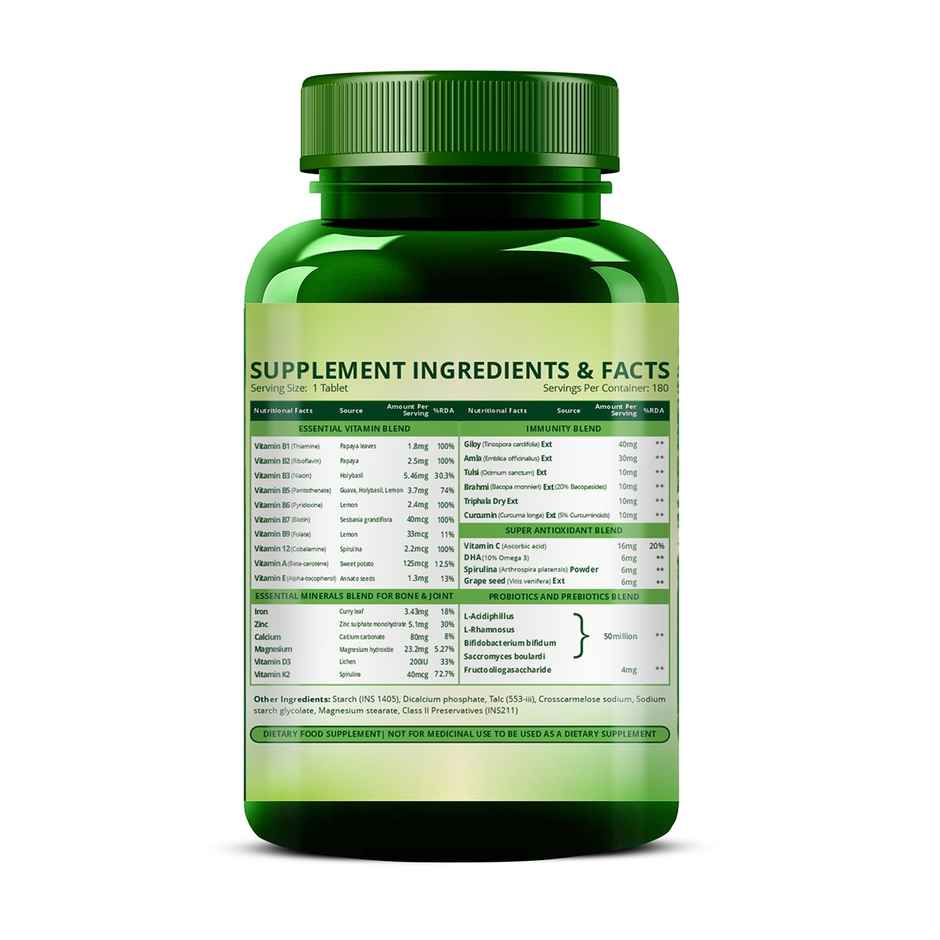 Himalayan Organics Immunity Multivitamin With Probiotics 180 VEG Tablets