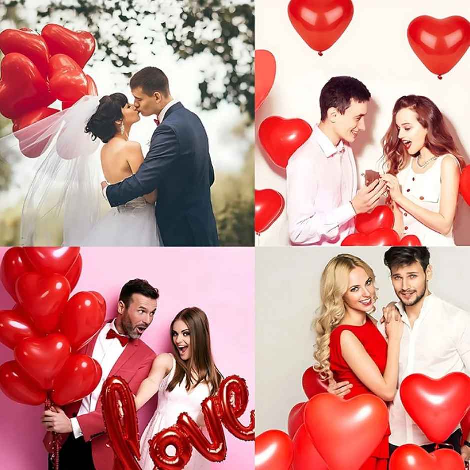 Heart Balloons for Decoration | Medium | Pack of 30 | Picfest
