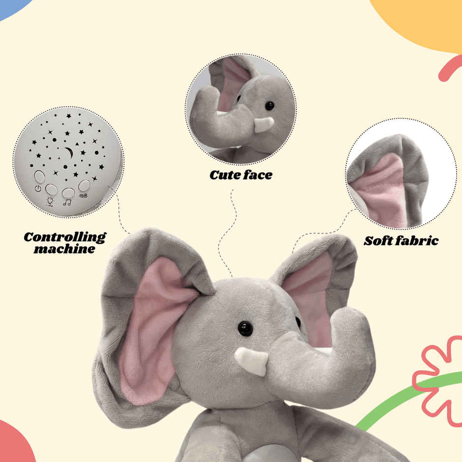 Toytales Elephant | Soft Toy | Star Projector | Lighting Toys | Elephant Toy | Electronic Toys
