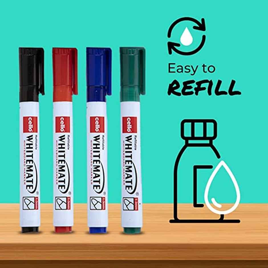 Bic Cello Whitemate Assorted Markers With Duster