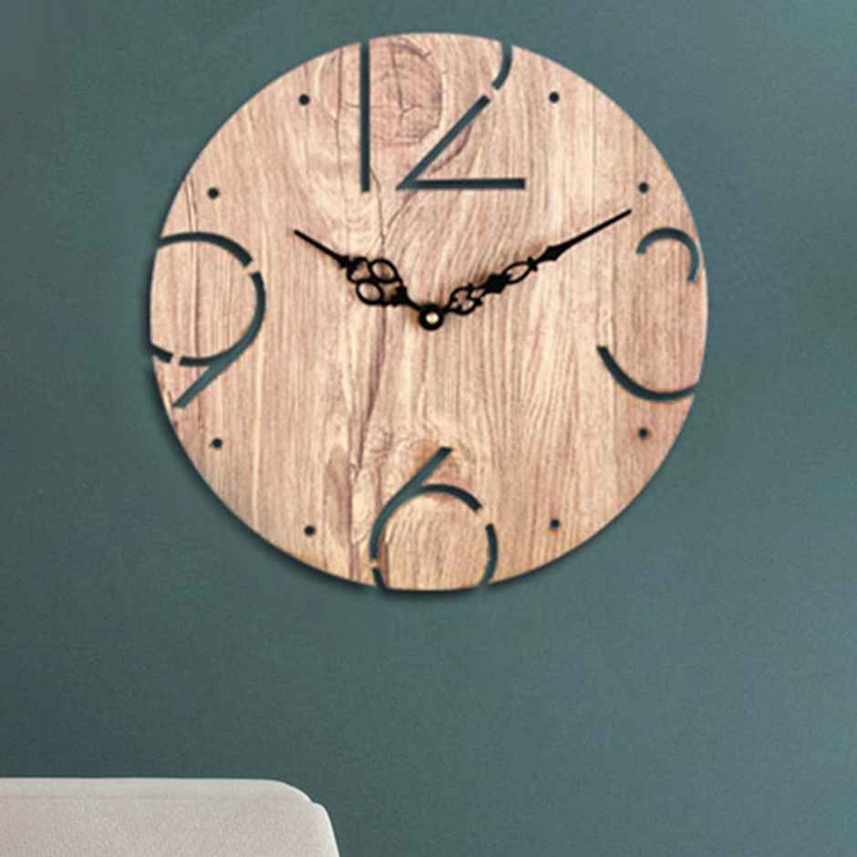 Casacraft by Pepperfry Brown Engineered Wood Bob Modern Wall Clock