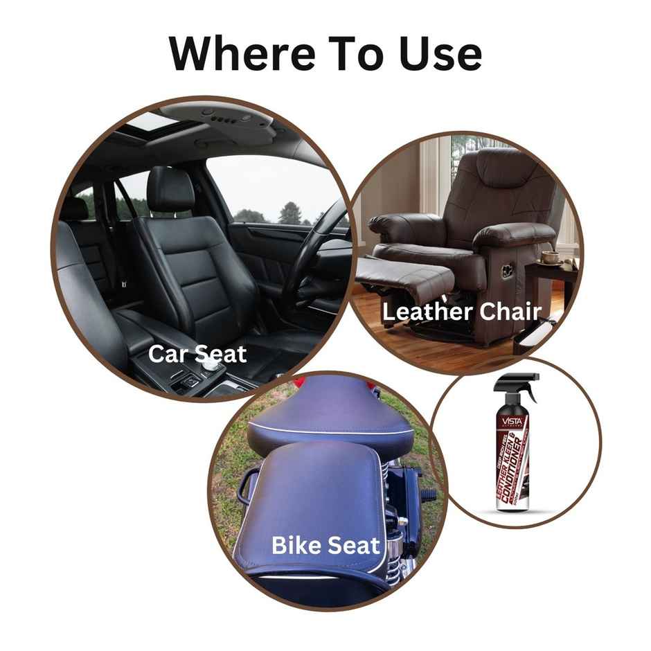 Vista Auto Care Leather Kleen & Conditioner | All Purpose Leather Cleaner & Conditioner