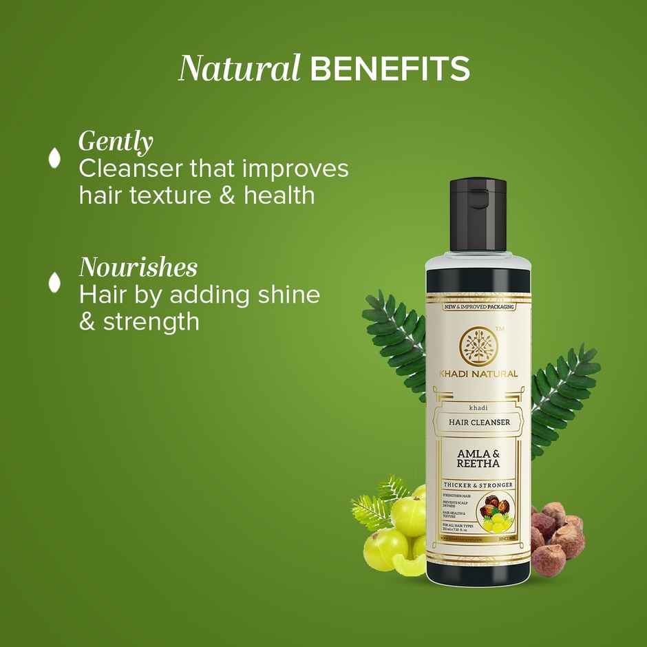 Khadi Natural Amla And Reetha Hair Cleanser | Promotes Hair Growth And Strenghtens Hair